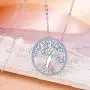 BriLove Womens 925 Sterling Silver CZ Tree of Life Birthstone Pendant Necklace BriLove Womens 925 Sterling Silver CZ Tree of Life Birthstone Pendant Necklace