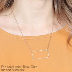 RIAH FASHION Dainty Geometric Simple Charm Necklace - Minimal Pendant Delicate Chain Triangle, Square, Octagon, Circle, Bar Valentines Mothers Day Gift Jewelry