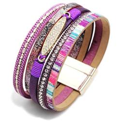 MUERDOU Infinity Leather Cuff Bracelets for Women Handmade Wrap Bangle Boho Bracelets for Women Teen Girl Boy