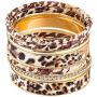 The Woos Leopard Bangle Bracelets Multi Layers Casual Bracelet Vintage Crystal Metal Leopard Wrapped Cuff Bracelets for Women Girl Statement Jewelry Charm Fashion Accessories Party