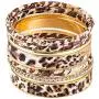 The Woos Leopard Bangle Bracelets Multi Layers Casual Bracelet Vintage Crystal Metal Leopard Wrapped Cuff Bracelets for Women Girl Statement Jewelry Charm Fashion Accessories Party