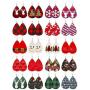 Christmas Earrings for Women Christmas Plaid Earrings for Women Christmas Tree Earrings Snowman Earrings Xmas Leather Earrings Christmas Decorations 16-20 Pairs