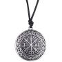 VASSAGO Vintage Norse Viking Vegvisir Compass Celtic Knot Pendant Talisman Necklace for Men Women