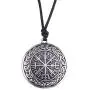 VASSAGO Vintage Norse Viking Vegvisir Compass Celtic Knot Pendant Talisman Necklace for Men Women