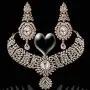 Touchstone Indian Bollywood Intricately Crafted Diamond Look Rhinestone Crystal Colorful Wedding Designer Jewelry Necklace Set in Gold and Silver Tone for Women.