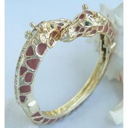 Unique Animal Giraffe Bracelet Bangle Cuff Clear Austrian Crystal
