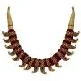 Aheli South Indian Traditional Wedding Laxmi Goddess Design Crafted Choker Necklace Earrings Set Ethnic Fashion Temple Jewelry for Women Girls