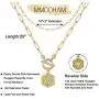 M MOOHAM Layered Gold Initial Necklaces for Women, 14K Gold Plated Paperclip Chain Layered Necklace Simple Cute Hexagon Letter Pendant Womens Jewelry Initial Necklace Gold Chain Necklaces for Women