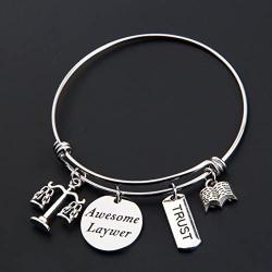 SEIRAA Scales of Justice Lawyer Gift Awesome Lawyer Bracelet Law Student Graduation Gift Stainless Steel Law Bracelet