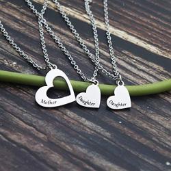 Beeshion Mommy and Me Necklace Set Matching Heart Necklace Daughter Gift Mother Gift