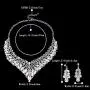 BriLove Womens Wedding Bridal Crystal Hollow Cluster Teardrop Enamel Statement Necklace Dangle Earrings Set BriLove Womens Wedding Bridal Crystal Hollow Cluster Teardrop Enamel Statement Necklace Dangle Earrings Set