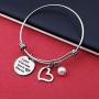 Memorial Keychain Bracelet A Piece of My Heart Lives in Heaven Sympathy Gift Loss of Dad Mom Grandpa Grandma Jewelry(a piece heart in heaven BR)