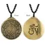 HZMAN Vintage Tibetan I Ching Spiritual Divination Om Pendant Necklace from Nepal, Yoga Jewelry