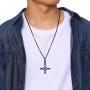 VNOX Religious Satanism Satanic Upside Down Inverted Cross Pentacle Pentagram Pendant Necklace,Wiccan Jewelry