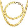 U7 Jewelry Stainless Steel Men Personalized Chain Necklace,Width 5mm/6mm/8mm Two-Tone Links, Unique Zipper Chain,Cross Chain,Byzantine Thick Link Bracelet and Necklace Set, 18-26 Inch,with Gift Box