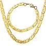 U7 Jewelry Stainless Steel Men Personalized Chain Necklace,Width 5mm/6mm/8mm Two-Tone Links, Unique Zipper Chain,Cross Chain,Byzantine Thick Link Bracelet and Necklace Set, 18-26 Inch,with Gift Box