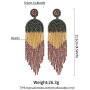 GelConnie Rattan Earring Beads Tassel Statement Earrings Lightweight Party Handmade Braided Drop Earring Summer Holiday Gifts