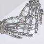 Fld Halloween Punk Collar Chunky Necklace Stud Earring Jewelry Sets Gothic Double Bone-Hand Claw Choker Statement Bib Necklace for Women