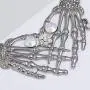 Fld Halloween Punk Collar Chunky Necklace Stud Earring Jewelry Sets Gothic Double Bone-Hand Claw Choker Statement Bib Necklace for Women