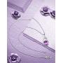 HXZZ Fine Jewelry Natural Gemstone Gifts for Women Sterling Silver Swiss Blue Topaz Amethyst Citrine Pendant Necklace
