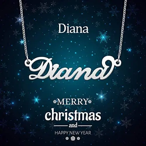 LuxglitterLin Name Necklace Personalized Script Initial Custom Made Stainless Steel Pendant Jewelry for Women LuxglitterLin Name Necklace Personalized Script Initial Custom Made Stainless Steel Pendant Jewelry for Women