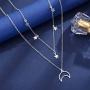 Gemily Boho Layered Necklace Moon Pendant Necklaces Chain Star Jewelry for Women and Girls