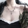 Tiande Angel Cupid Chain Necklace Steel Stainless Angel Baby Wing Love Heart Bell Clavicle Choker Necklace for Women Girls Men Boys