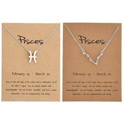 Frodete 2Pcs Leo Zodiac Necklace for Women 18 Constellation Necklace Zodiac Sign Horoscope Necklaces Zodiac Jewelry Gift Aries