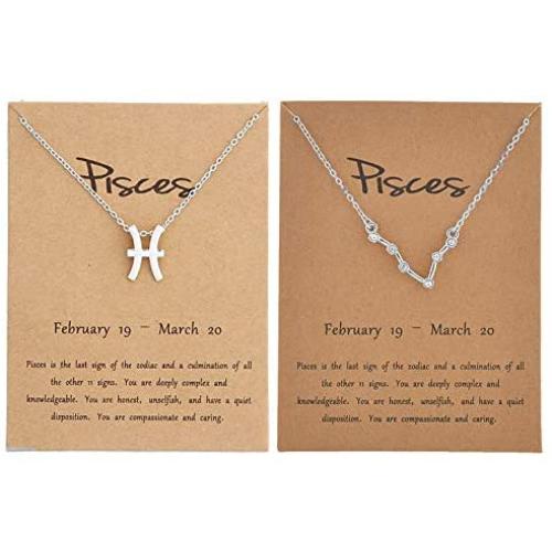 Frodete 2Pcs Leo Zodiac Necklace for Women 18 Constellation Necklace Zodiac Sign Horoscope Necklaces Zodiac Jewelry Gift Aries