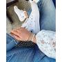 HEIMAXING Gold Stackable Bead Bracelet, 18k Gold Plated Beaded Bracelet Set Elastic Chain Love Friendship Mama Bracelets for Women Men