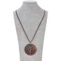 HUNO Tree of Life Pendant Necklace Long Leather Chain Statement Wooden Necklace for Women Girls Vintage Wood Jewelry