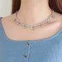 PY Bling Butterfly Necklace Choker Tennis Chain 4mm Rose Gold/White Gold Plated Bling Iced Out CZ Jewelry Gift for Women Teen Girls