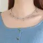 PY Bling Butterfly Necklace Choker Tennis Chain 4mm Rose Gold/White Gold Plated Bling Iced Out CZ Jewelry Gift for Women Teen Girls