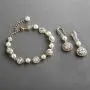 Mariell 14K Gold & Pearl Round CZ Bridal Bracelet & Earrings Set - Wedding Jewelry Sets for Bridesmaids Mariell 14K Gold & Pearl Round CZ Bridal Bracelet & Earrings Set - Wedding Jewelry Sets for Bridesmaids