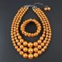 KOSMOS-LI Large Pearl Jewelry Set Pearl Statement 18'' Necklace Bracelet and Earrings