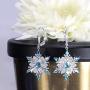 Belinda Jewelz Womens 925 Solid Sterling Silver Winter Snowflake Dangle Earrings