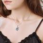 Wolf Pendant Necklace 925 Sterling Silver Moonstone Necklace Wolf Lovers Jewelry for Women Girl