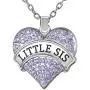 Jewelry Necklace Gifts for Sisters, Big Sis & Lil Sis Heart Necklace Set for 2, Sister Necklaces, Big & Little Sisters Birthday Gifts