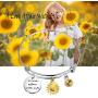WSNANG Sunflower Gift A Love Affair With Life Bracelet Sunflower Charm Bracelet Sunflower Inspirational Gift for Friends Sunflower Lover