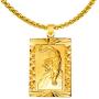 Xusamss Punk Jewelry Plated 18K Gold Tiger Dog Tag Pendant Necklace,22inches Box Chain