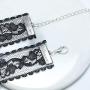 TseanYi Black Tattoo Choker Necklace Flower Lace Necklace Chain Hollow Lace Elastic Clavicle Chain Necklaces Gothic Jewelry for Women and Girls (Black)
