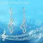 WINNICACA Music Note Earrings Sterling Silver Created Opal Musical Jewelry for Dance Lovers for Women Her Teacher