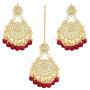 Aheli Stunning Indian Traditional Maang Tikka Earrings Set for Women Bollywood Ethnic Party Wear Fashion Jewelry for Women