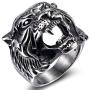 SAINTHERO Mens 316L Stainless Steel Ring Band Vintage Gothic Tribal Biker Tiger Head Rings Animal Design Silver/Black/Gold/Gold Black Size 7-13