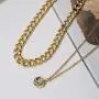 LILIE&WHITE Gold Coin Necklace for Women Fashion Curb Chain Necklaces Chunky Chain Choker Necklaces Jewelry Gift