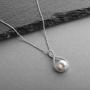 Mariell Eternity Symbol Cubic Zirconia Infinity Wedding Necklace Pendant with Light Ivory Simulated Pearl