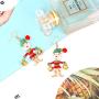 HSWE Christmas Dangle Earrings for Women Xmas Festival Jewelry for Cosplay Santa Claus Jingle Bell Earrings