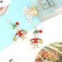 HSWE Christmas Dangle Earrings for Women Xmas Festival Jewelry for Cosplay Santa Claus Jingle Bell Earrings