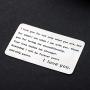 Gzrlyf Engraved Wallet Card Insert Metal Love Note Cards for Him Her I Love You for Not Only What You are