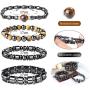 YADOCA 8 Pcs Hematite Magnetic Bracelets Set for Men Women Tigers Eye Bead Bracelet Colorful Elastic Bracelet